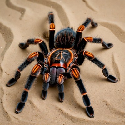 Orange Baboon Tarantula on Sand