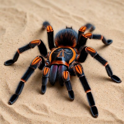 Orange Baboon Tarantula on Sand