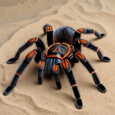 Orange Baboon Tarantula on Sand