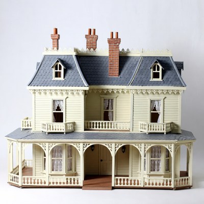 Victorian Dollhouse on White Background
