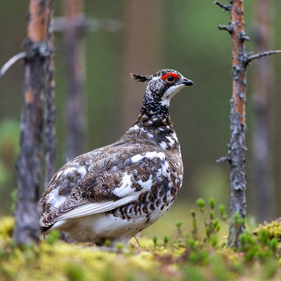 Willow Ptarmigan in Forest