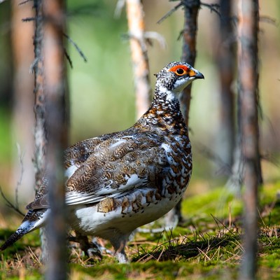 Willow Ptarmigan in Forest