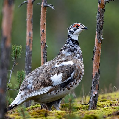 Willow Ptarmigan in Forest