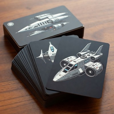 Sci-fi spaceship playing cards box