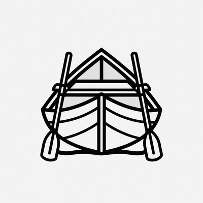 Rowboat with oars illustration