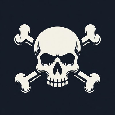 White Skull and Crossbones Illustration