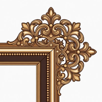 Ornate Golden Picture Frame Corner