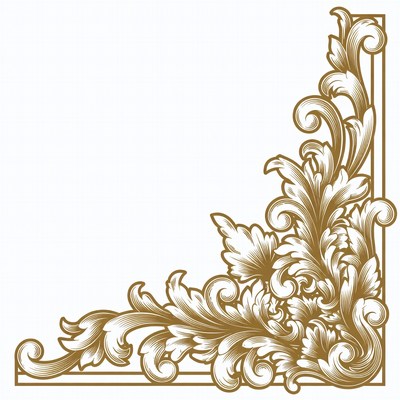 Gold Ornate Corner Border Illustration