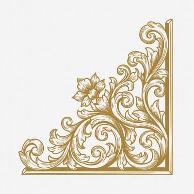 Gold Ornate Floral Corner Design