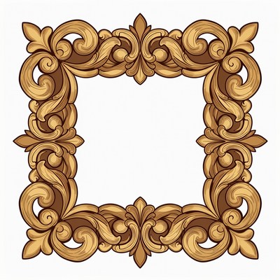 Ornate Golden Vector Frame