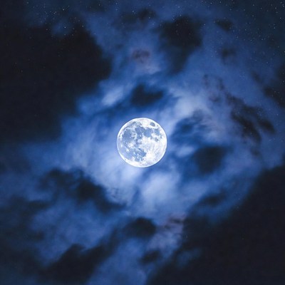 Full Moon in Night Sky