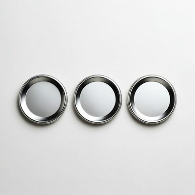 Three Silver Jar Lids