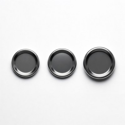 Three metal jar lids