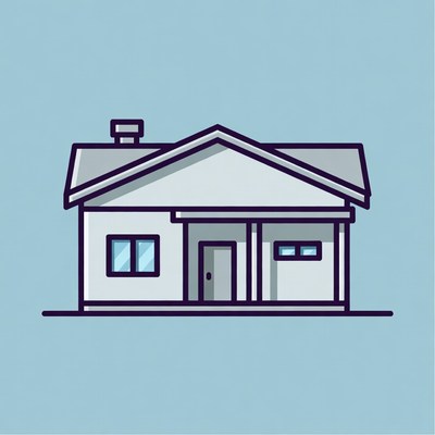 White house with porch illustration