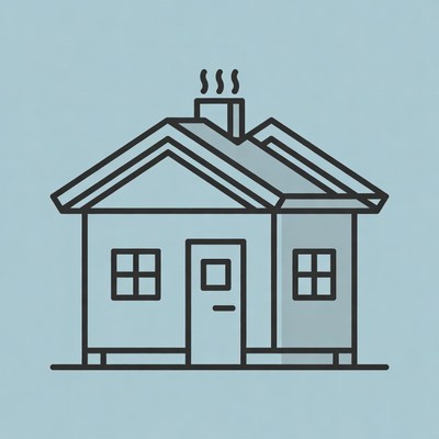 House with chimney smoke