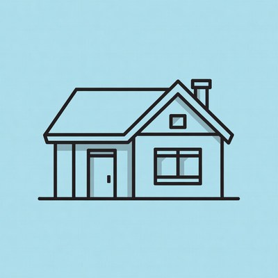 Simple house line illustration