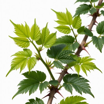 Green Maple Leaves with Thorns