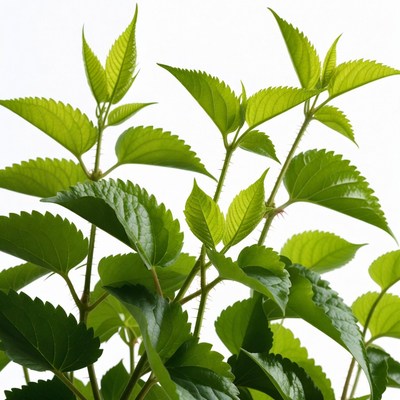 Fresh green serrated leaves plant