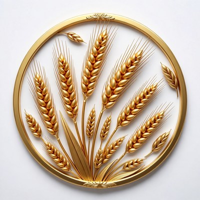 Golden Wheat in Ornate Circle