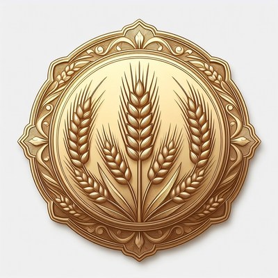 Golden Wheat Emblem Illustration