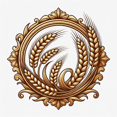 Golden Wheat in Ornate Frame