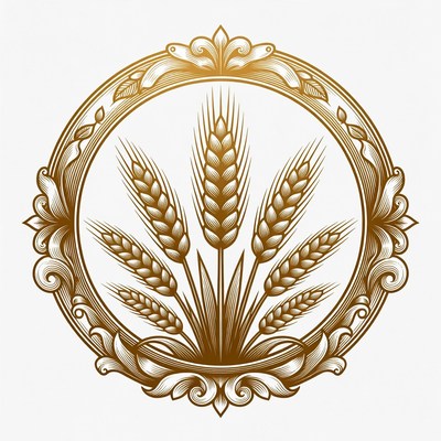 Golden Wheat in Ornate Frame