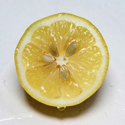 Sliced Lemon on White Background