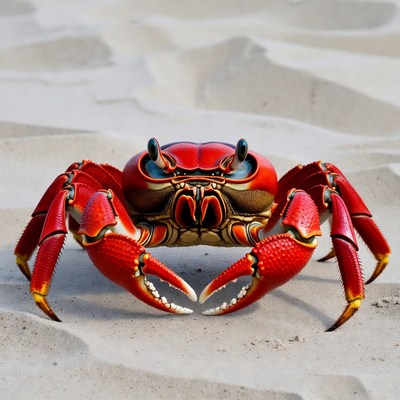 Red Crab on Sandy Beach