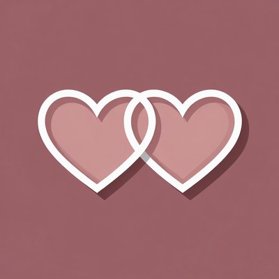 Interlocked Pink Hearts Illustration