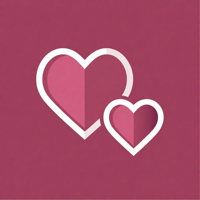 Two Pink Hearts Illustration