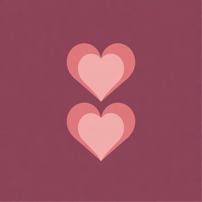 Two Overlapping Pink Hearts