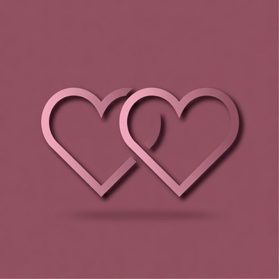 Two Pink Hearts Illustration