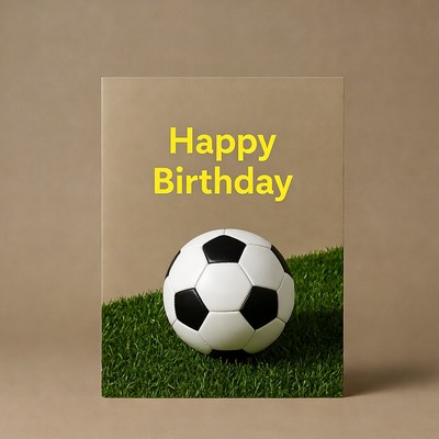 Happy Birthday Soccer Ball on Grass