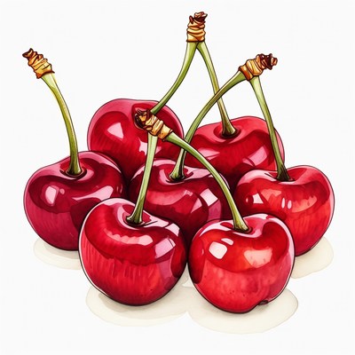 Bunch of red cherries