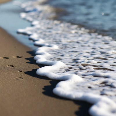 Ocean Waves Crashing on Sandy Beach