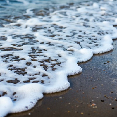 Ocean Waves Crashing on Sandy Beach
