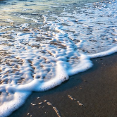 Ocean Waves Crashing on Beach