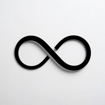 Black Infinity Symbol on White