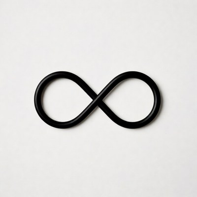 Black infinity symbol isolated