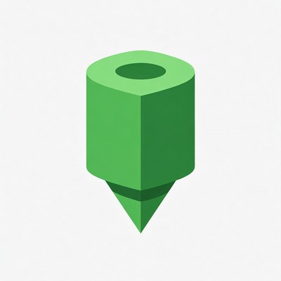 Green 3D Push Pin Icon