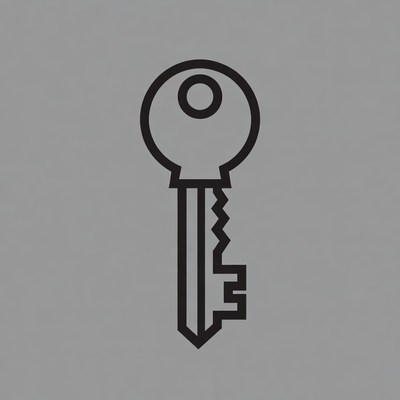 Black outline key icon
