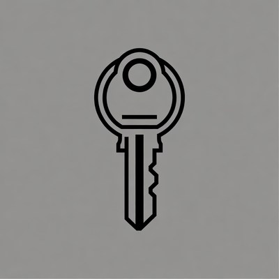 Black Outline Key Icon