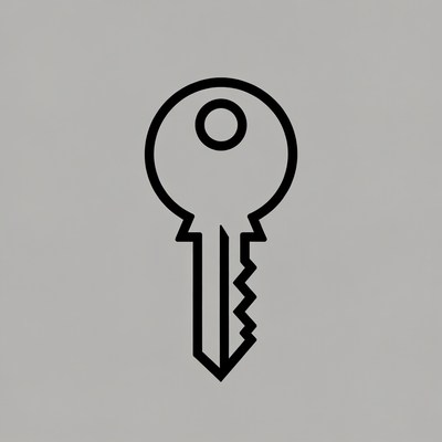 Black Outline Key Icon