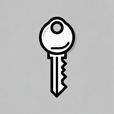 Simple Black Key Icon