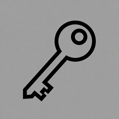Black outline key icon