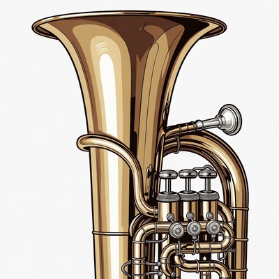 Golden Tuba Illustration