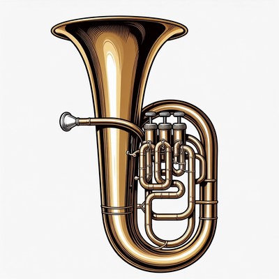 Brass Tuba Illustration