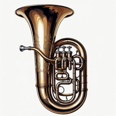 Golden Tuba Illustration