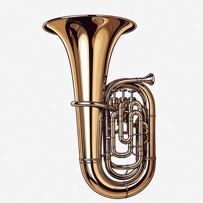 Golden Tuba Illustration