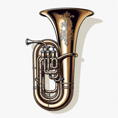 Vintage Tuba Illustration